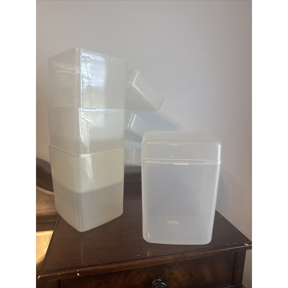 2 Pc. - 8.5"x5.5"x4.75" Trendtex Plastic Round Storage Container Floor & Sugar